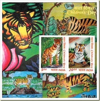 Postage Stamp on Tigers marks Children’s Day