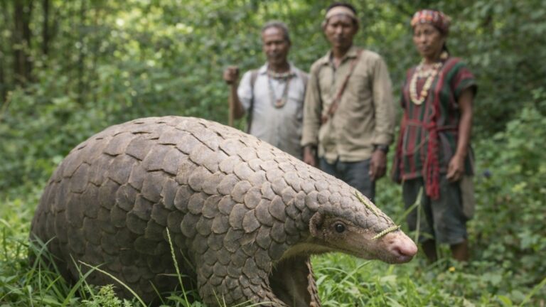 Pangolin and Adi people of Arunachal Pradesh, illustrative image